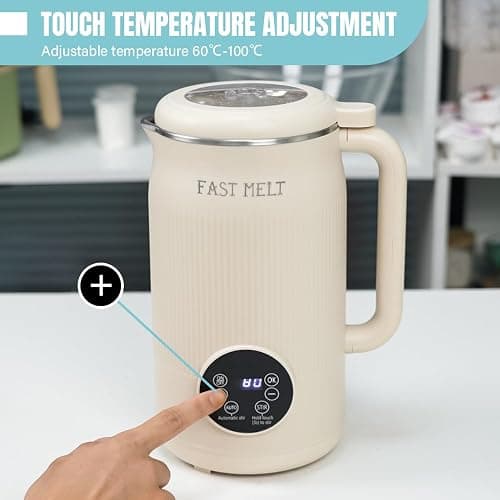 TOAUTO Wax Mixer Machine for DIY Candle Making, 1.2L Electric Wax Melter with Automatic Stirring, Digital Temperature Control 140℉-212℉, Stainless Steel Inner Pot, 800W AC120 thumbnail 2