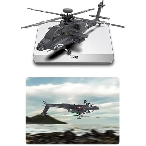 YounggDiy 1/32 Apachhe F11-S AH64 Helicopters for Adults, 6CH 6G/3D Stunt Dual-axis Flybarless Helicopter Model with GPS, RC Toy Gift (RTF Version) thumbnail 8