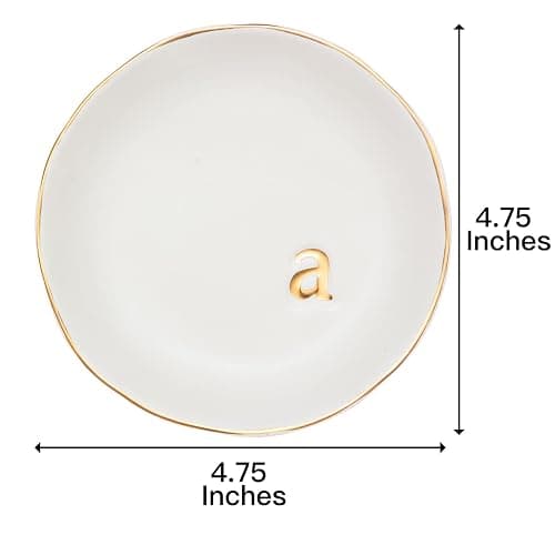 COLLECTIVE HOME - Ceramic Jewelry Tray, Decorative Trinket Dish for Rings Earrings Necklaces Bracelet Watch Keys, Birthday Mother's Day Christmas Gift for Women, 4.75", White Surface (A) thumbnail 3