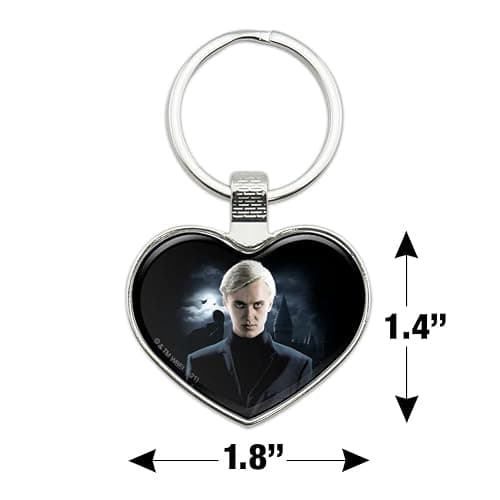 Harry Potter Draco Keychain Heart Love Metal Key Chain Ring thumbnail 2