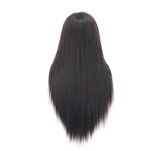 Mannequin Head Human Hair, 80% Real Hair 26-28" Cosmetology Mannequin Head Hair Styling Hairdressing Practice Training Doll Heads with Clamp Holder and Tools (#4 Dark Brown) thumbnail 4