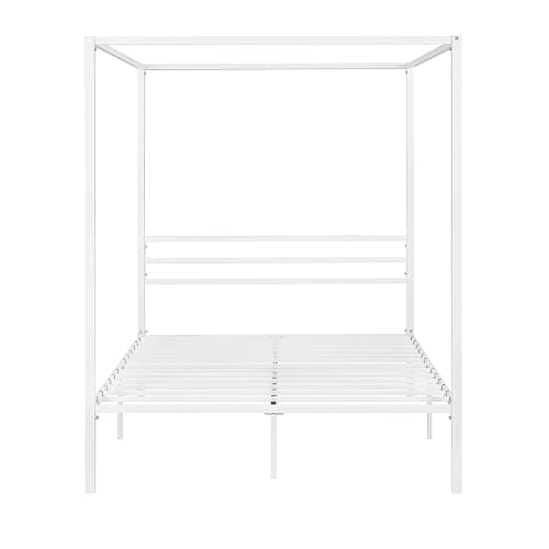 SHA CERLIN Canopy Bed Frame Full Size/Mattress Foundation with Metal Slats Support/No Box Spring Needed/Easy Assembly/White thumbnail 9