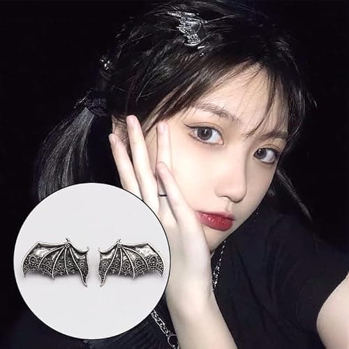 Halloween Bat Wing Hair Clips for Women Girls Devil Wings Hair Clip Silver Devil Wing Hair Barrettes Halloween Costumes Cosplay Hair Accessories for Women Bat Wings Clips thumbnail 2