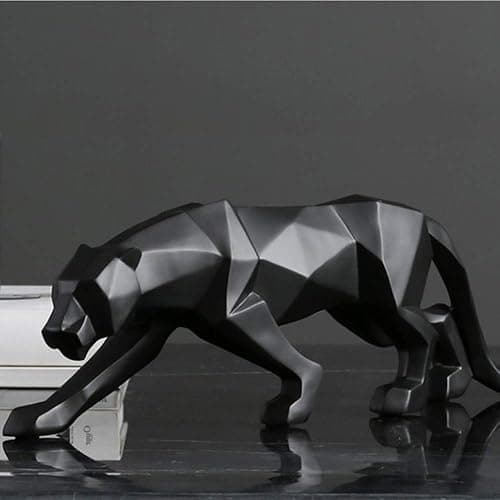 ASNOMY Nordic Modern Polyresin Cheetah Figurine Home Decor, Originality Home Decoration Furnishing Animal Ornament Resin, Resin Statues Home Decor Ornament Figures, Black thumbnail 2