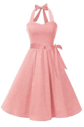 Topdress Women'sVintage Polka Audrey Dress 1950s Halter Retro Cocktail Dress - Image 1