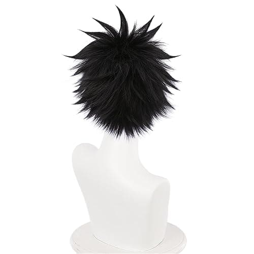 COSPLAZA Cosplay Wig Short Rock Spiky Straight Dark Black Heat Resistant Synthetic Adult Anime Hair thumbnail 3