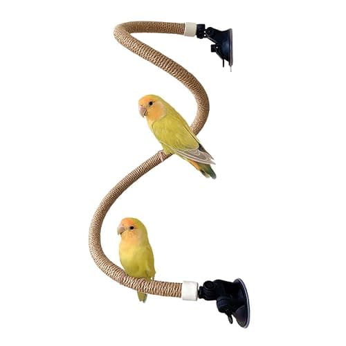 Suction Cup Set for Bird Window/Bath/Car/Travel Perches - Suitable for Small and Medium Bird Parrot Parakeet Cockatiel Conure Budgie Lovebirds - Image 1