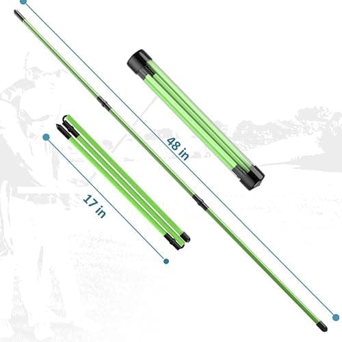 SLinBeiBy 2 Pack Premium Golf Alignment Sticks, 48 Inches Fluorescent Green Golf Training Aid for Aiming, Putting, Full Swing, Collapsible Golf Swing Trainer with Clear Tube Sleeve for Easy Carrying thumbnail 3