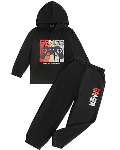 Cakaner Boys Sweatsuit Graphic Printed Hoodie Sweatshirt and Jogger Pant Sets Sizes 5-12 - Image 1