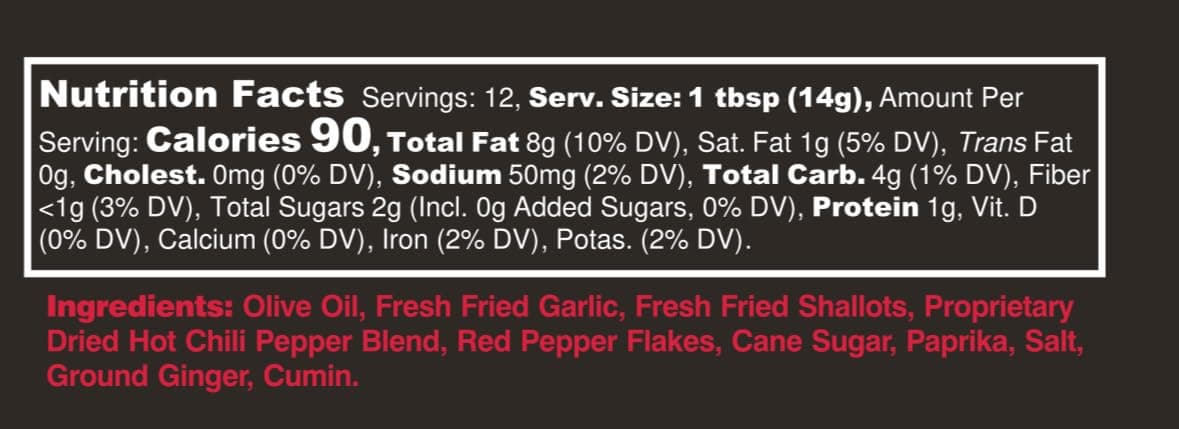Hot Crispy Oil - Spicy Chili Crisp Blend of Olive Oil, Fresh Crispy Garlic, Shallots & Hot Chili Peppers - Designed for Pizza, Pasta, Eggs, Bread & More - Made in USA - Mild Heat - 6 fl oz - Original thumbnail 2