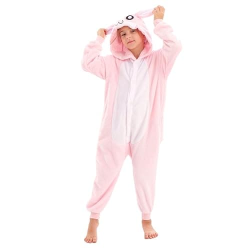 LOBUJOU Animal Hooded Onesie Costume for Kids Adults Boys Girls Halloween Easter Mens Womens Cosplay Outfit Kit Bunny thumbnail 3