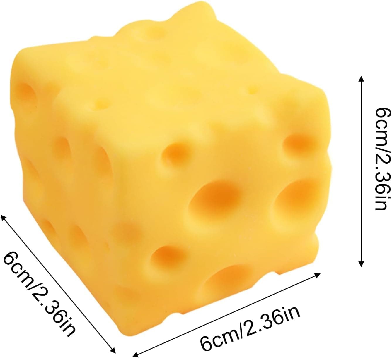 Cheese Squishy, Big Cheese Squishy, Yellow Rebounding Cheesess, Soft Novelty Toy, Relief Sensory Toys for Adults (6cm*1pcs) thumbnail 2
