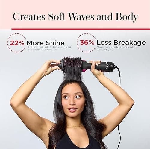 Revlon RVDR5222F One-Step Volumizer and Ionic Hair Dryer with Advanced Ionic Technology, Hot Air Brush, Less Frizz, 3 Heat/ 2 Speed Settings, Black thumbnail 4