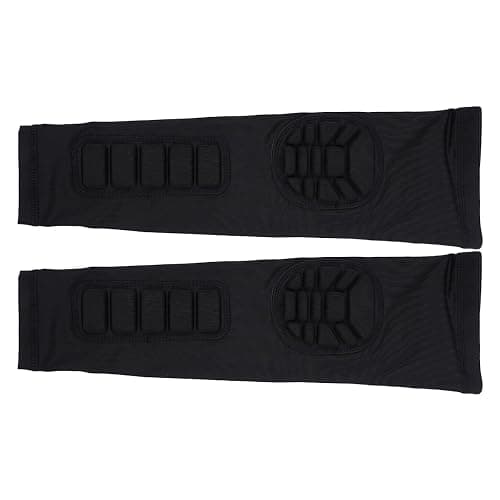 Laroal Padded Arm Sleeves,Crashproof Elbow Forearm Pads Compression Protection Support for Football Basketball Volleyball,2 Pack Black - Image 1