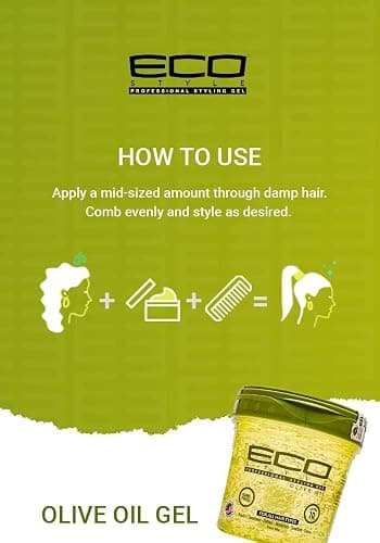 Eco Style ECOCO Style Gel Olive Oil-100% Pure Olive Oil-Adds Shine And Tames Split Ends-Weightless Style-Nourishes And Repairs-Adds Moisture To The Scalp-Superior Hold-Healthy Shine-16 Oz thumbnail 9