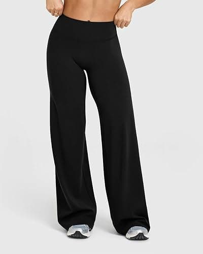 OQQ Women's Yoga Trousers Loose Stretchy High Waist Casual Straight Trousers Wide Leg Pants for Women thumbnail 3