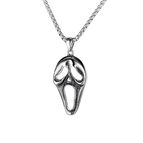 EENSYWEENSY Horror Ghost Necklace - Stainless Steel Pendant, Halloween Gift‌ - Image 1
