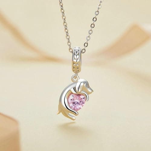 Hunde-Charm, 925er-Sterlingsilber, Katze, Pferd, gepunkteter Hund, Bulldogge, Pudel, Golden Retriever, Tier, Haustier, Weihnachtsanhänger für Pandora-Charm-Armband, Einheitsgröße, Sterling-Silber thumbnail 6