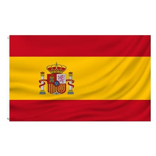 Spanish Flag 3x5 FT Spain flag Polyester outdoor indoor Canvas Header and Double Stitched with two Brass Grommets… - Image 1