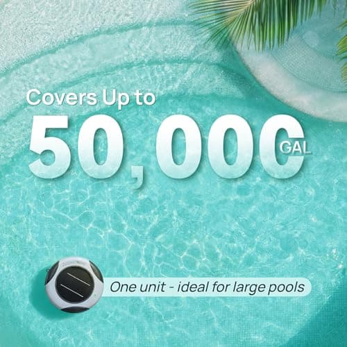 AQUASTRONG Solar Powered Pool Maintenance System with 19.9 oz Copper Anode, High-Efficiency Solar Panel for Above & Inground Swimming Pools up to 50,000 Gal, Compatible with All Pool Types thumbnail 2