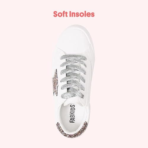 FabKids Kids Sneakers Boys Girls White Shoes Low Top Lace Up Footwear for Toddler Little Kid Big Kid thumbnail 5