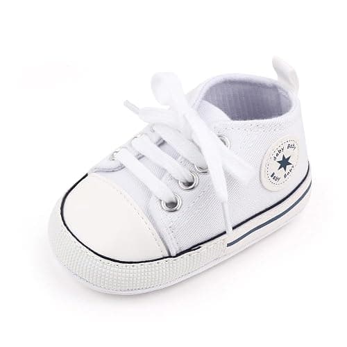 KKIIDDSS Unisex Baby Girls Boys Canvas High-top Shoes, Newborn Infant Anti-Slip Soft Sole Frist Walking Breathable Sneakers thumbnail 6