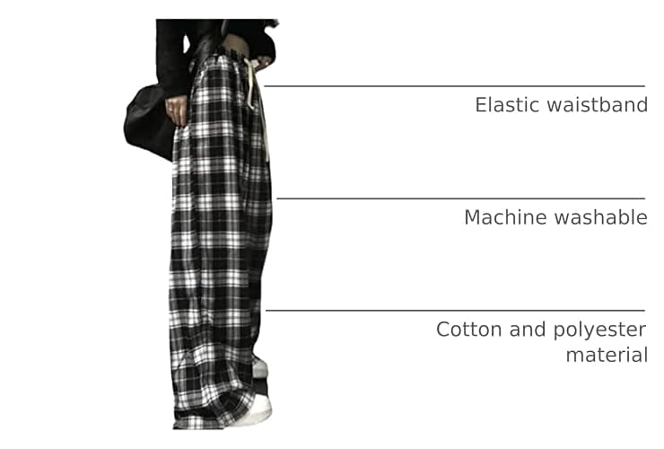 Plaid Goth Alt Pants Baggy Pants for Women Alt Clothing Alternative Clothing thumbnail 4