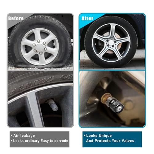 4-Pack Tire Valve Stem Caps for Mercedes Benz A C E S Class Series GLK CLA GLA GLC GLE CLS SLK, Car Decorative Accessories, Aluminum Alloy Valve Stem Caps-BC thumbnail 4