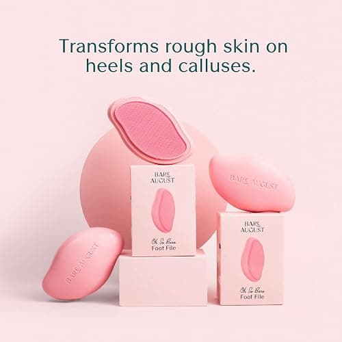 Bare August Glass Foot File Callus Remover- Heel Scraper & in Shower Foot Scrubber Dead Skin Remover - Pedicure Foot Buffer for Soft Feet thumbnail 4