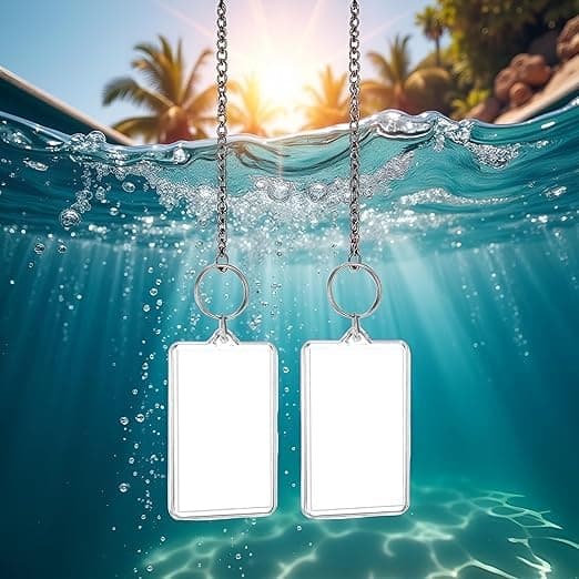 2pcs Clear Plastic Picture Frame Keychain Rectangle Shapes Blank Photo Keychains Photo Display Plastic Blank Keychain Clip Photo Holders Photo Albums, Frames and Accessories thumbnail 3