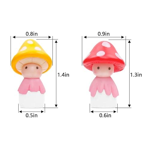 YGMONER Car Interior Mini Mushroom Frigurines Dashboard Decorations Pack of 4 Cute Decoration for Vehicle Room Cake (Mushroom) thumbnail 3