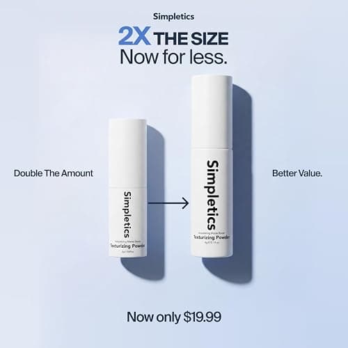 Simpletics Texturizing Powder 4g - All Natural, 4 Ingredient Nourishing Formula with Rice Starch - Chemical Free - Gives Volumized, Texturized, Matte Finish to Men & Women thumbnail 2