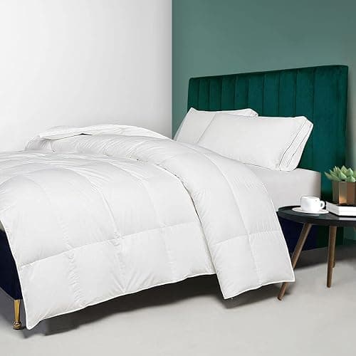 TOPGREEN Organic Feather Down Comforter Queen Size, All Season Duvet Insert with 100% Organic Cotton Cover, Medium Warm Bed Comforter with Corner Tabs (90x90, White) thumbnail 9