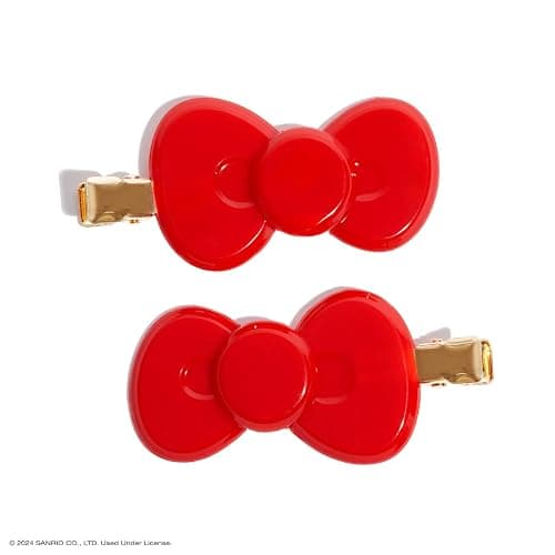 Hello Kitty x Kitsch Creaseless Hair Styling Pins - No Crease Clips for Makeup & Hairstyling | Pin Curl Hair Pins, 2pc Set - Red Kitty Bow thumbnail 2