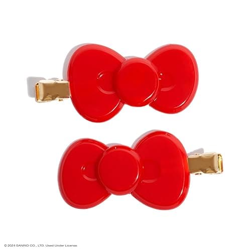 Hello Kitty x Kitsch Creaseless Hair Styling Pins - No Crease Clips for Makeup & Hairstyling | Pin Curl Hair Pins, 2pc Set - Red Kitty Bow thumbnail 2