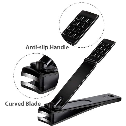 Nail Clippers Set, Sharp Stainless Steel Fingernail Clipper & Toenail Clippers, Black Nail Cutter, Large and Small 2 Piece Set. thumbnail 4