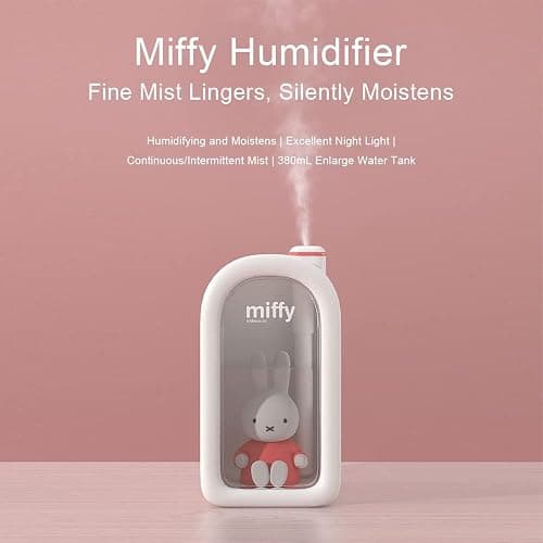 Mipow X Miffy Cool Mist Humidifier - Ultrasonic Quiet, Mini Cute Humidifier with Night Light, 380ml Humidifiers for Bedroom/Babies Nursery/Office thumbnail 5
