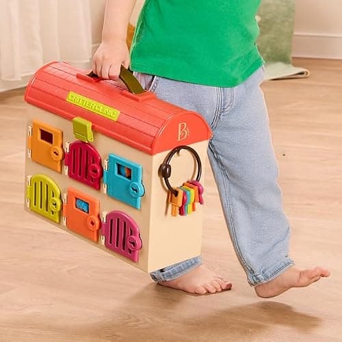 B. Toys Critter Clinic Vet Set, Portable Lock and Key Pet Care Toy | Portable animal hospital with 6 rooms, 6 matching keys, 5 tools, 2 plush pets, and built-in storage for pretend, 2+ Years thumbnail 5