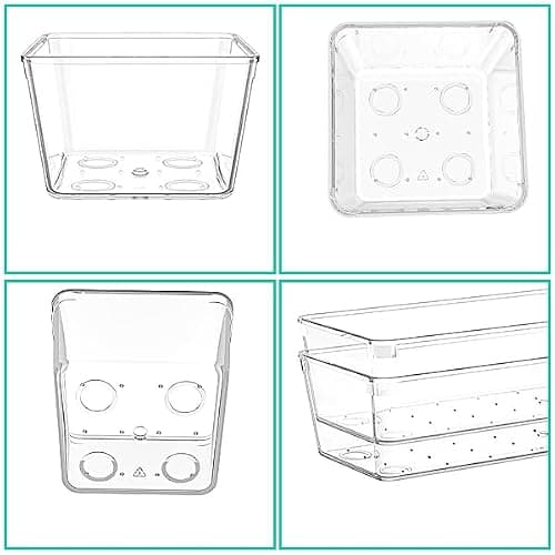 VEXTHYX Clear Plastic Drawer Organizers Set of 45 Vanity Organizers Stackable Storage Bins Dividers Bathroom Organizers Storage Vanity Organizer Bins for Makeup, Kitchen Utensils, Jewelries, Office thumbnail 7