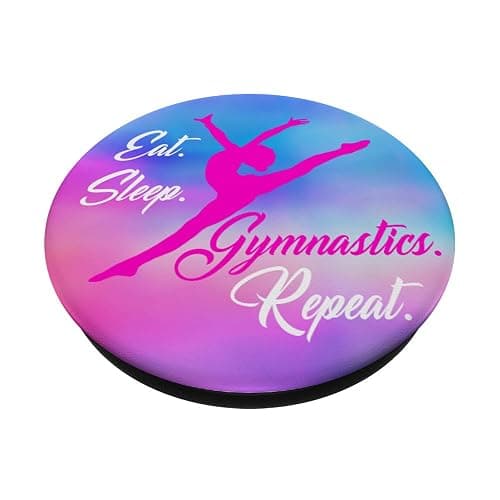 Gymnastics Gymnast Gift Charm Girls Women - Eat Sleep Repeat PopSockets PopGrip: Swappable Grip for Phones & Tablets PopSockets Adhesive PopGrip thumbnail 2