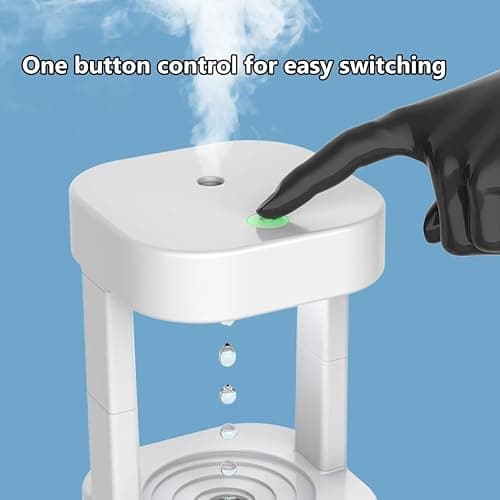 Anti Gravity Water Droplets Air Humidifier, 7 Colorful Anti Gravity Cool Mist Diffuser Humidifier Essential Oil Diffuser Levitating Water Drops Auto-Off Air Aroma Night Light for Bedroom Office Home thumbnail 4