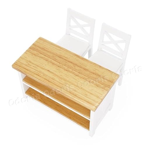 Odoria 1/12 Miniature Kitchen Island and Chairs Dollhouse Furniture Accessories thumbnail 4
