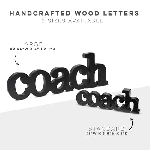ChalkTalkSPORTS - Coach Wood Word Silver Pen | Wood Words | Coach Gift | Shelf Desk Decor | Ready to Autograph thumbnail 3