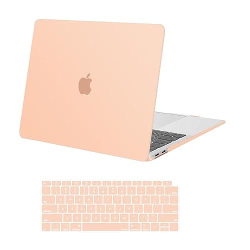 MOSISO Compatible with MacBook Air 13 inch Case 2022 2021 2020 2019 2018 Release A2337 M1 A2179 A1932 Touch ID, Plastic Hard Shell Cover&Keyboard Cover for MacBook Air 13.3 inch Case, Peach Fuzz - Image 1