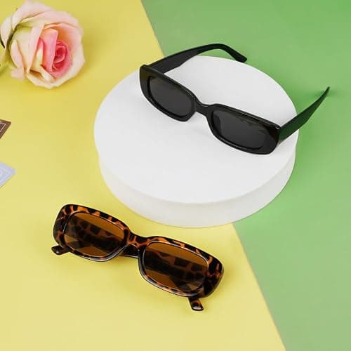Ainiv Vintage Lunettes de Soleil Rectangulaires pour Femmes Hommes, Écran Solaire UV400 et Protection UV, pour Shopping, Voyage thumbnail 6