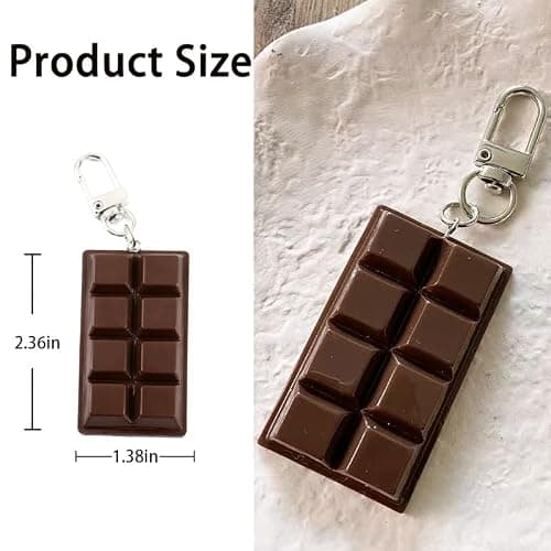 Jenmex Mini Realistic Food Keychains-Chocolate Keychain Charm,Purse Charm,Novelty Gift for Chocolate Lovers&Food Enthusiasts thumbnail 2