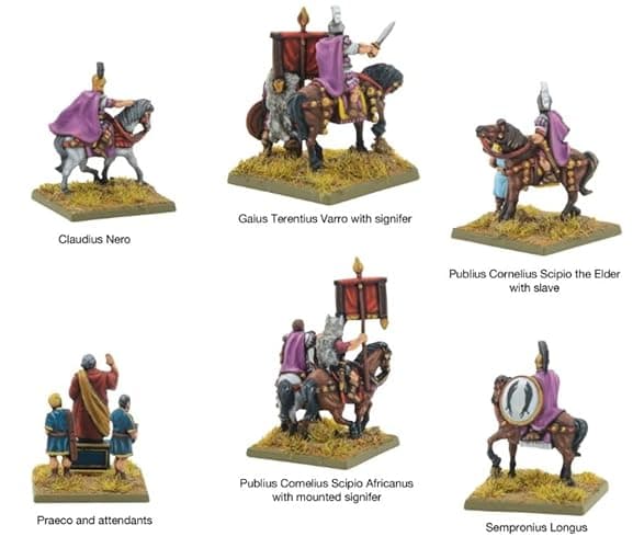 Warlord Roman Britain Hail Caesar Epic Battles: Republican Roman Commanders Tabletop Miniatures - Plastic Paintable Roman Britain Soldiers Set, Table Top 28mm Military Minifigures for Adults thumbnail 3
