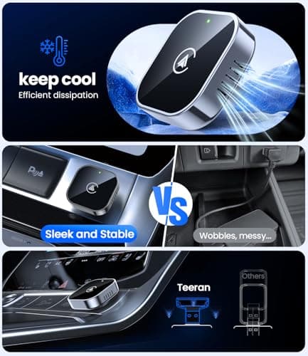 Teeran 2 in 1 Wireless CarPlay and Android Auto Adapter, Easy Setup Plug and Play, Fast Seamless Use, Supports 1000+ Cars with Built-in Wired CarPlay/Android Auto Compact Car Adapter 2026 Upgraded thumbnail 7