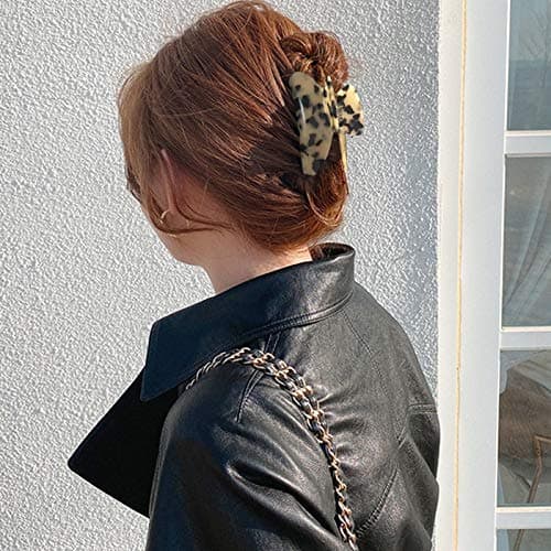 2 Pack Big Hair Claw Clips Tortoise Shell Nonslip Large Claw Clip For Women Celluloid Leopard Print Jaw Clips For Thick Hair thumbnail 2