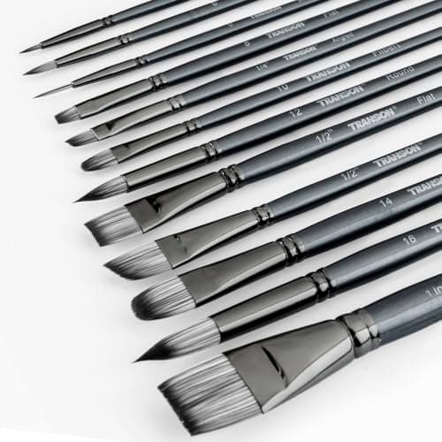 Transon Artist Paint Brush Set of 12 for Watercolor Acrylic Gouache Oil and Tempera Painting thumbnail 7